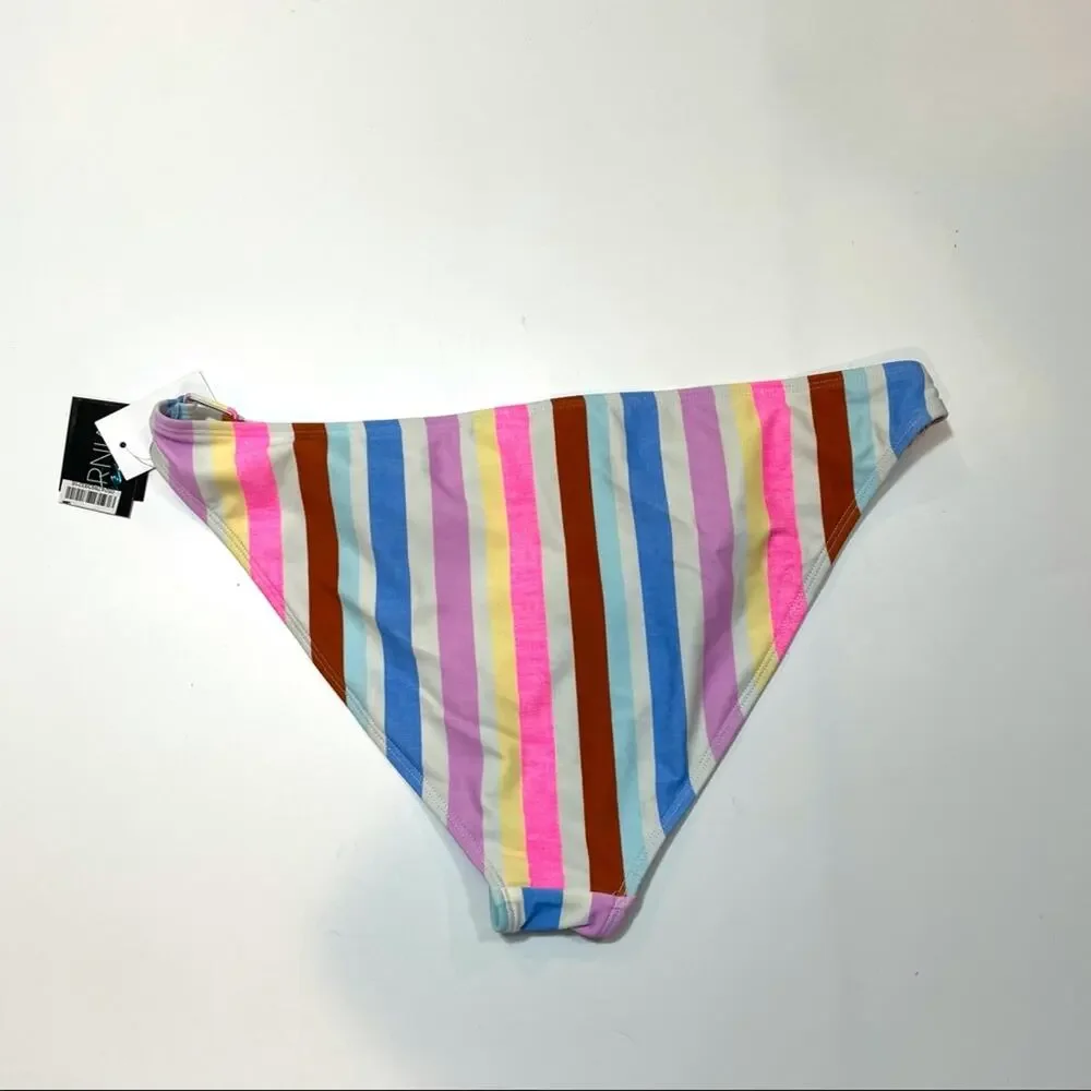 California Waves multi striped bikini swim bottom